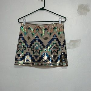 Size S Women’s Express Colorful Sequins Mini Skirt